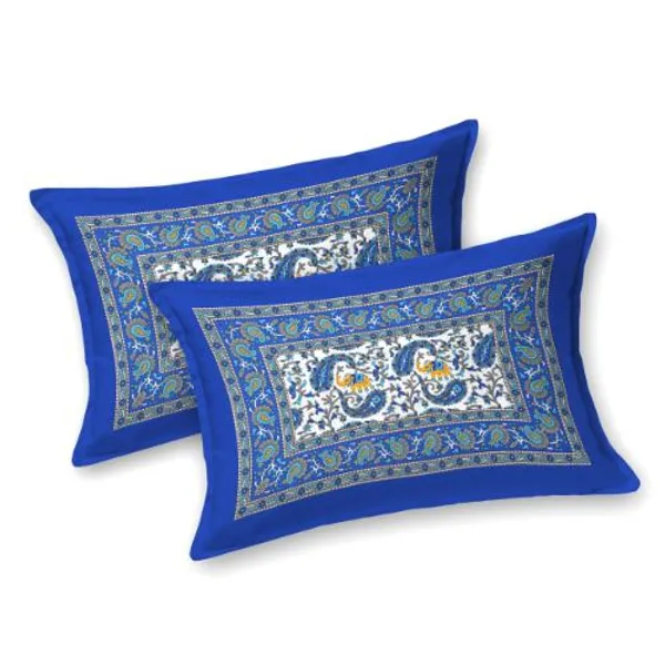 Elegant_Blue_Floral_Cotton_Bedsheet_Set_with_Matching_Pillow_Covers