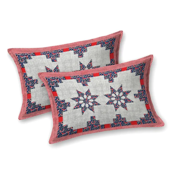 JAMG_Soft_Cotton_Bedsheet_with_Pillow_Covers_for_Double_Size_Bed_|_Printed_Comfortable_Bedding_Set_|_Smooth_Breathable_Fabric_|_Elegant_Home_Furnishing__AZRAK_STAR_Multi-Color_45