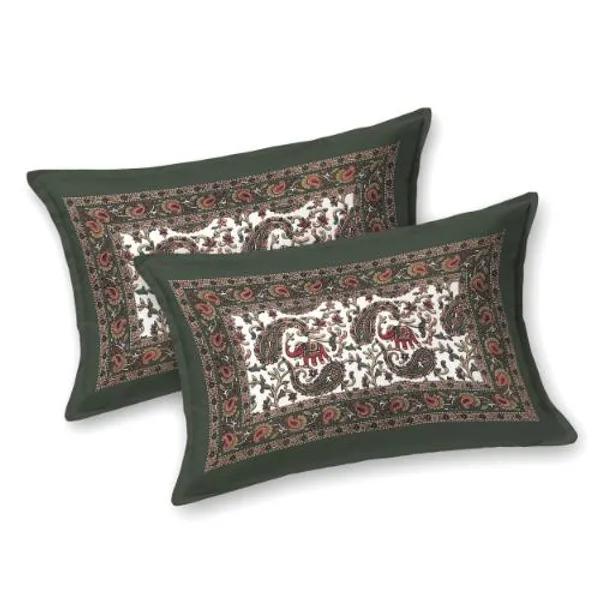 Handcrafted_Style_Blue_Floral_Bedsheet_Set_with_Coordinated_Pillow_Covers