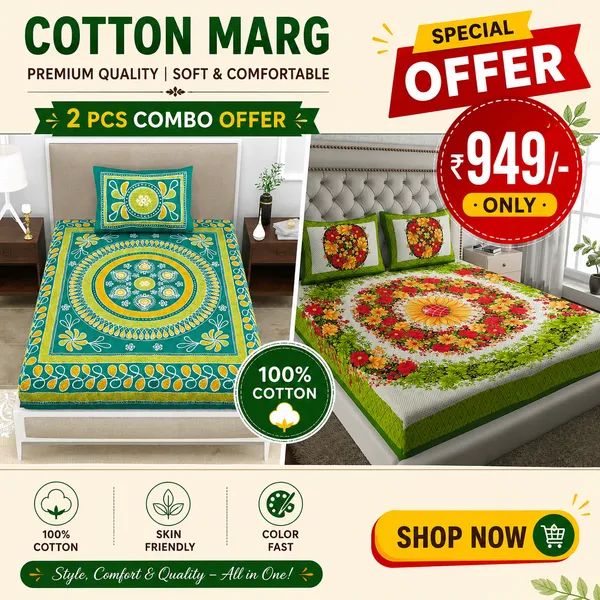 Premium_Cotton_Bedsheet_Combo_–_Buy_2_Sets_@_₹949_Only