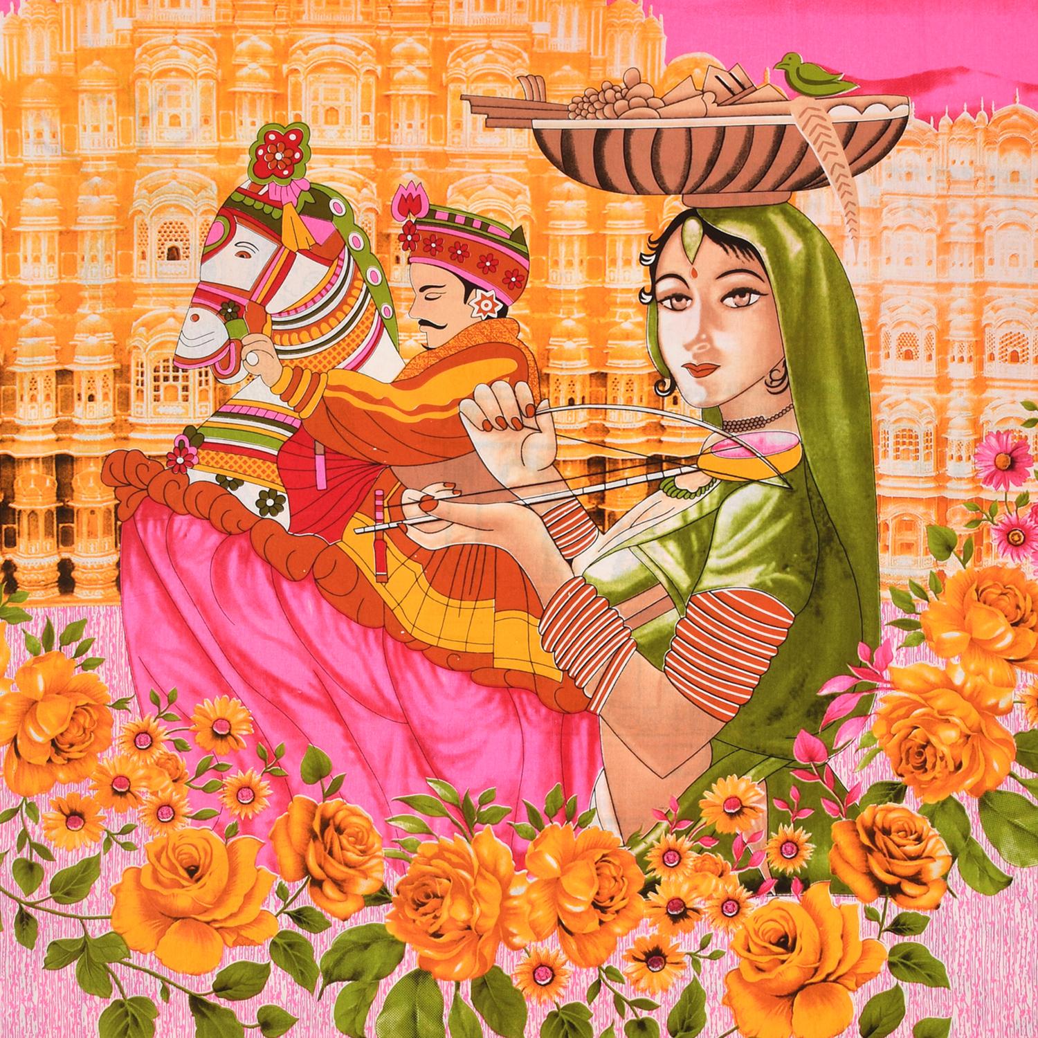 Royal_Rajasthani_Couple_Printed_Cotton_Double_Bedsheet_Set