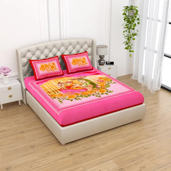 Royal_Rajasthani_Couple_Printed_Cotton_Double_Bedsheet_Set