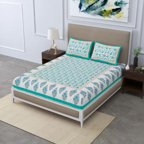 Handcrafted_Floral_Cotton_Bedsheet_Set__Soft,_Breathable_&_Stylish