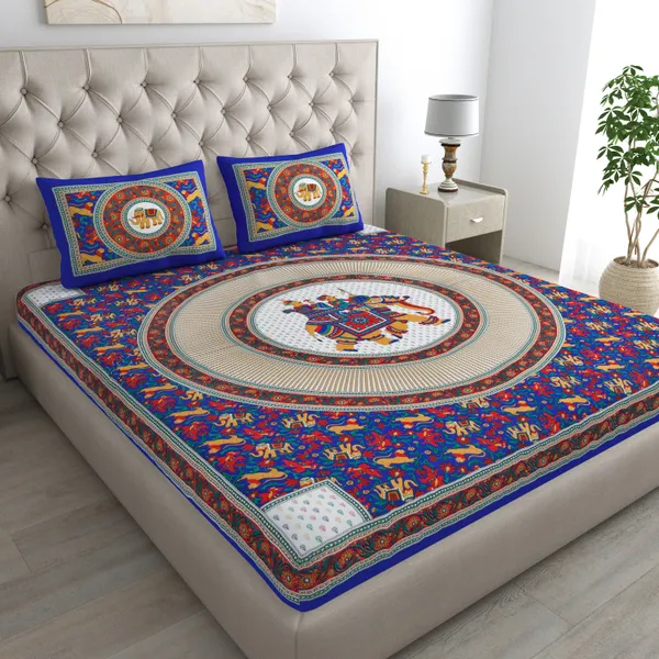 Traditional_Elephant_Mandala_Double_Bedsheet_with_Pillow_Covers