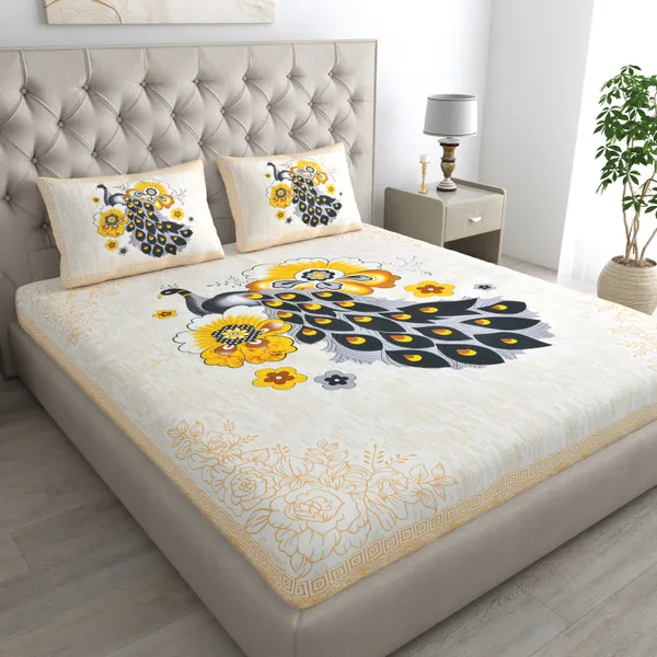 Peacock_Design_Double_Bed_Bedsheet_with_Pillow_Covers