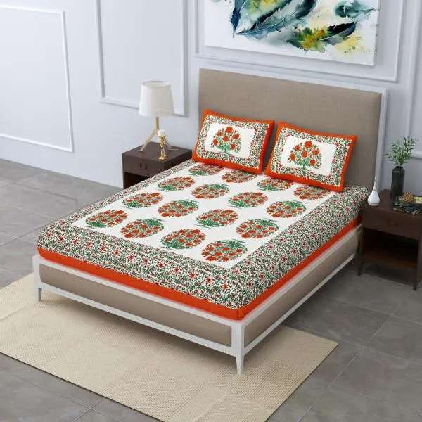 Classic_pink_&_White_Floral_Cotton_Bedsheet_Set_for_a_Sophisticated_Bedroom