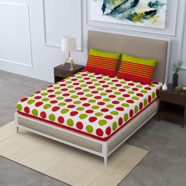 JAMG_Soft_Cotton_Bedsheet_with_Pillow_Covers_for_Double_Size_Bed_|_Printed_Comfortable_Bedding_Set_|_Smooth_Breathable_Fabric_|_Elegant_Home_Furnishing__AHEMDABADI_GOLA_Multi-Color_45