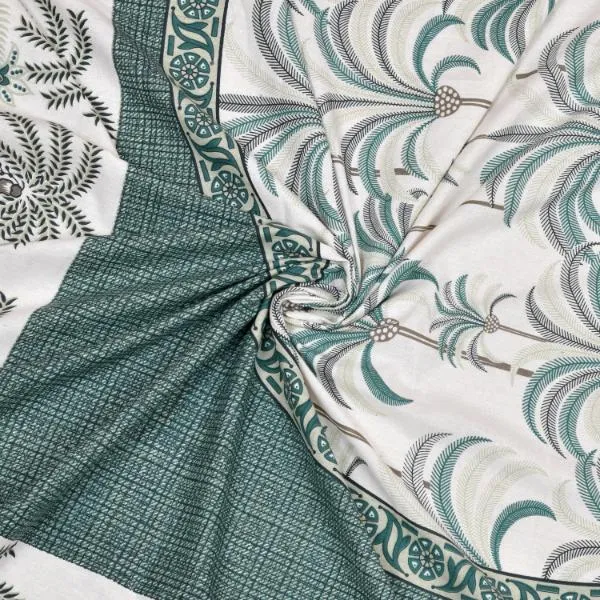 Classic_Palm_Motif_Cotton_Bedsheet_Set_in_Warm_Brown_Tones