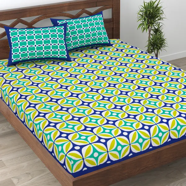 JAMG_Soft_Cotton_Bedsheet_with_Pillow_Covers_for_Double_Size_Bed_|_Printed_Comfortable_Bedding_Set_|_Smooth_Breathable_Fabric_|_Elegant_Home_Furnishing__APPLE_CHAKRI_Multi-Color_45