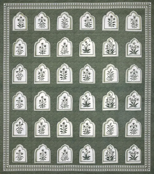 green_Ethnic_Print_Cotton_Bedsheet_with_2_Pillow_Covers