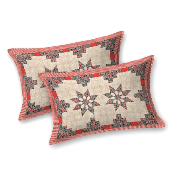 JAMG_Soft_Cotton_Bedsheet_with_Pillow_Covers_for_Double_Size_Bed_|_Printed_Comfortable_Bedding_Set_|_Smooth_Breathable_Fabric_|_Elegant_Home_Furnishing__AZRAK_STAR_Multi-Color_45