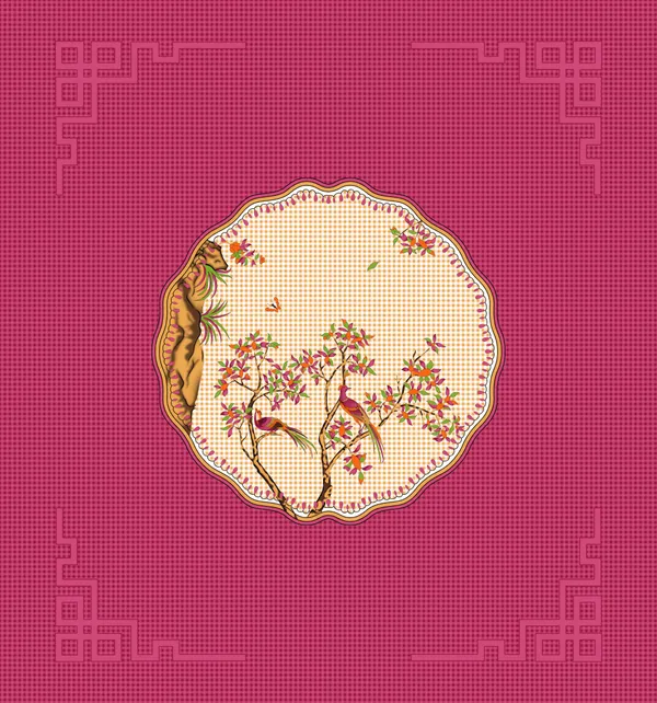 Handcrafted_Floral_Medallion_Cotton_Bedsheet_Set_in_Mustard_mahroon