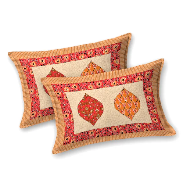 JAMG_Soft_Cotton_Bedsheet_with_Pillow_Covers_for_Double_Size_Bed_|_Printed_Comfortable_Bedding_Set_|_Smooth_Breathable_Fabric_|_Elegant_Home_Furnishing__AZRAK_PAN_PATTA_Multi-Color_45