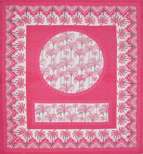 Brown_Palm_Print_Cotton_Bedsheet_with_2_Pillow_Covers