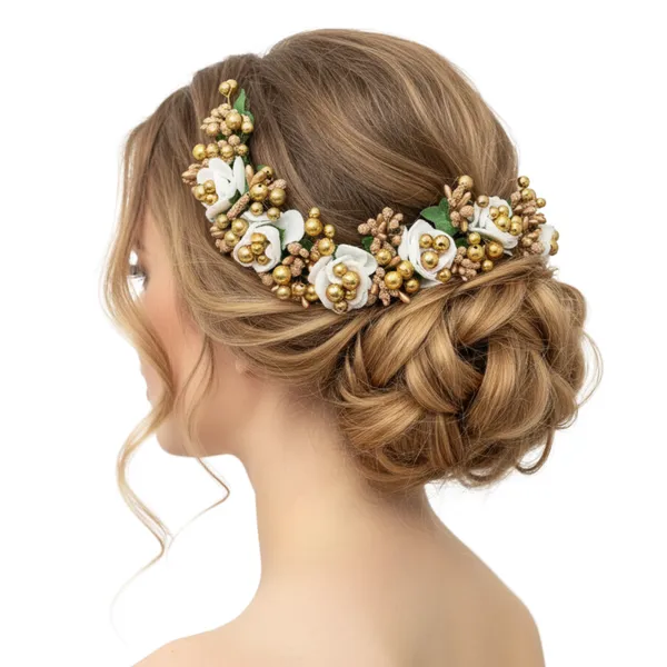 Gold_Plastic_Premium_&_Elegant_Floral_Hair_Clip/Pins_For_Women_&_Girls