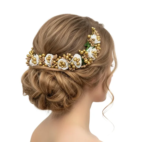 Gold_Plastic_Premium_&_Elegant_Floral_Hair_Clip/Pins_For_Women_&_Girls