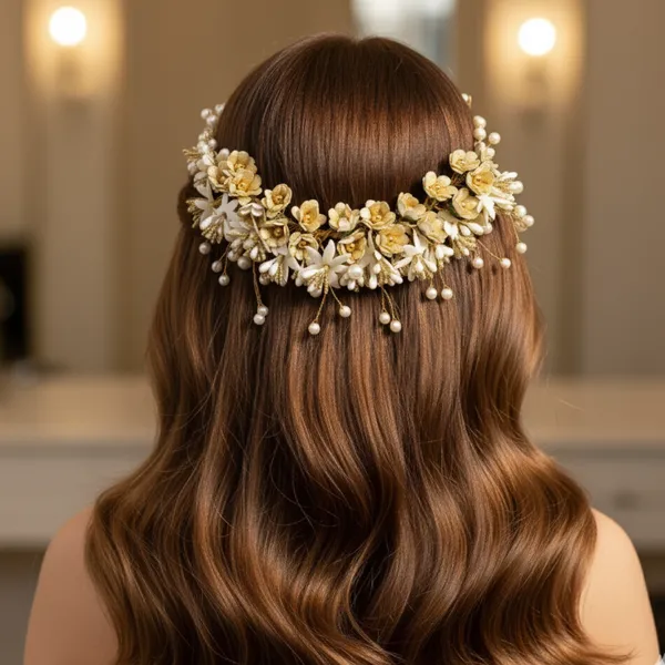 Golden_Plastic_Premium_&_Elegant_Floral_Bridal_Juda_Hair_Clip_For_Women_&_Girls