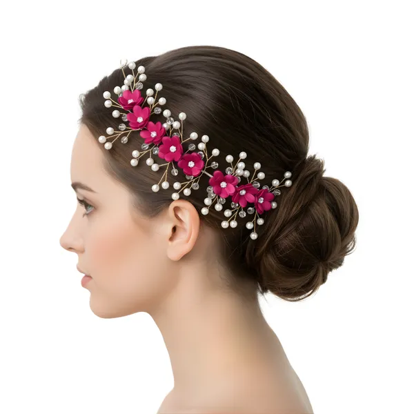 Pink_Flower_Premium_&_Elegant_Hair_Accessory_For_Women_&_Girls