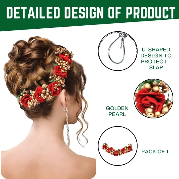 Red_Plastic_Premium_&_Elegant_Red_Gajra_Hair_Accessory_For_Women_&_Girls