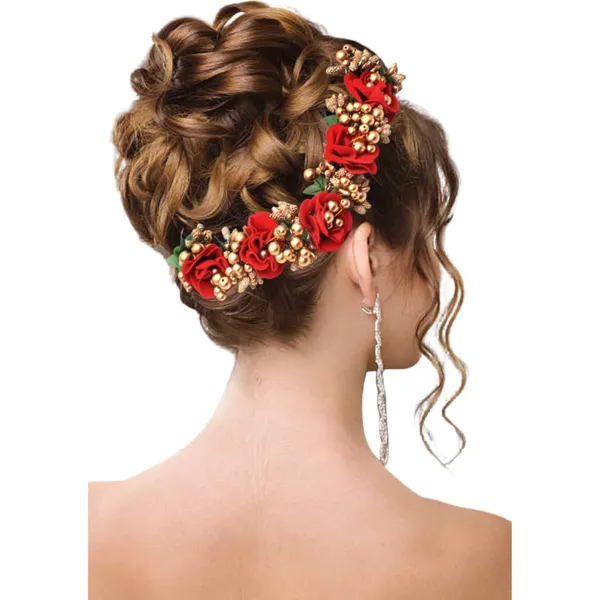 Red_Plastic_Premium_&_Elegant_Red_Gajra_Hair_Accessory_For_Women_&_Girls
