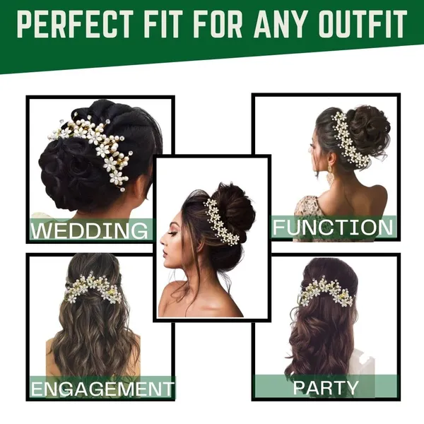 White_Plastic_Premium_&_Elegant_Pearl_Artificial_Flowers_Bridal_Hair_Accessory_For_Women_&_Girls