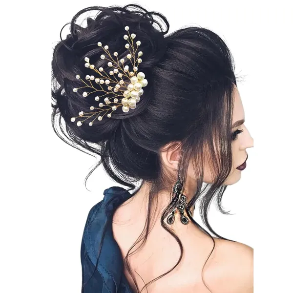 White_Plastic_Premium_&_Elegant_Artificial_Pearl_Hair_Pins_For_Women_&_Girls