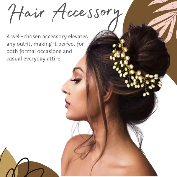 White_Plastic_Premium_&_Elegant_Gold_Pearl_Embellished_Hair_Clip_For_Women_&_Girls
