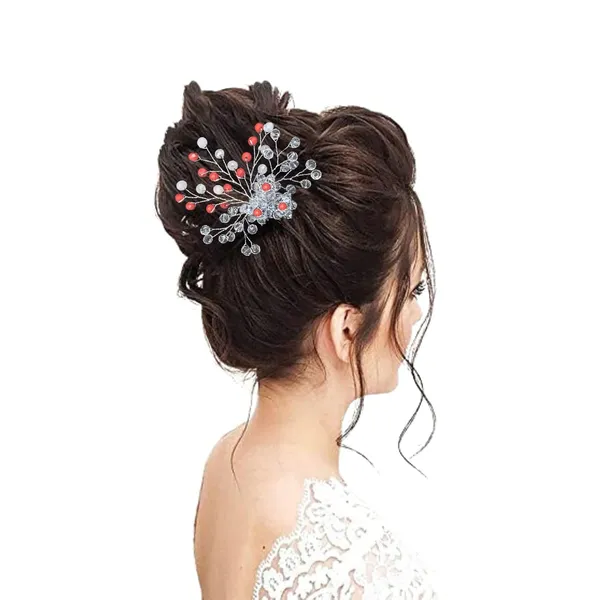 Red_&_Blue_Plastic_Premium_&_Elegant_Red_&_Silver_Rhinestone_Hair_Accessory/Headband_For_Women_&_Girls