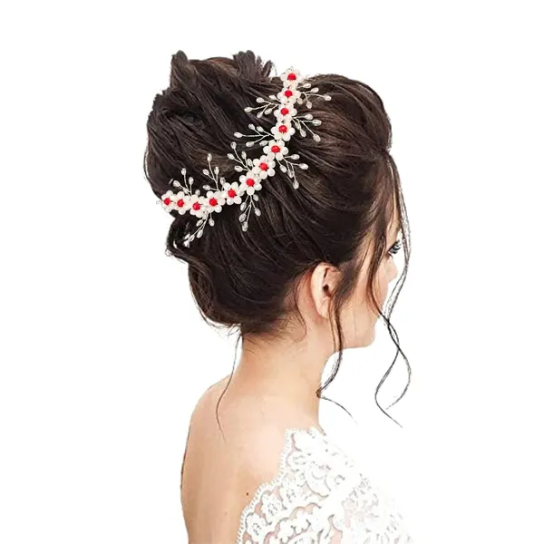 White_Plastic_Premium_&_Elegant_Pearl_&_Floral_Hairpiece_For_Women_&_Girls