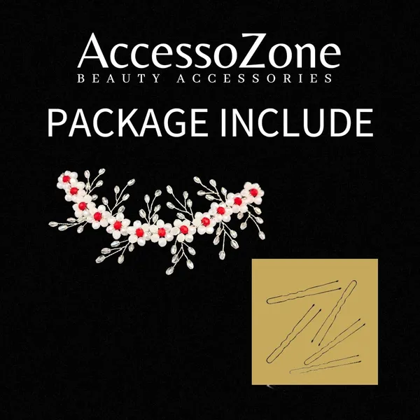White_Plastic_Premium_&_Elegant_Pearl_&_Floral_Hairpiece_For_Women_&_Girls