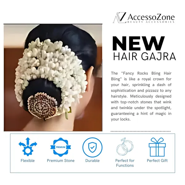 White_Plastic_Premium_&_Elegant_Fresh_Flower_Gajra_Hair_Garland_For_Women_&_Girls