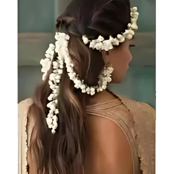White_Plastic_Premium_&_Elegant_Fresh_Flower_Gajra_Hair_Garland_For_Women_&_Girls