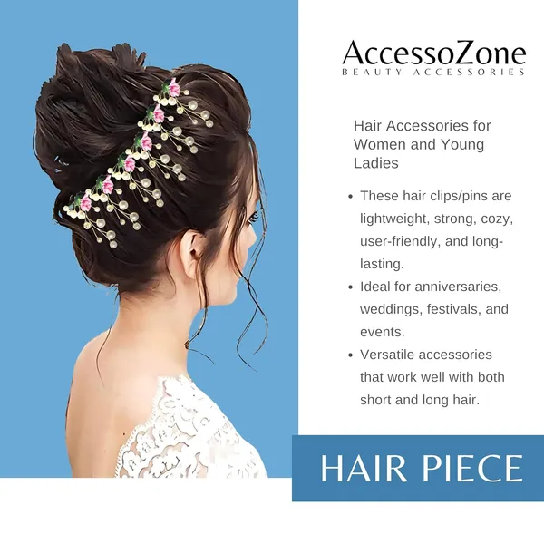 Pink_Plastic_Premium_&_Elegant_Floral_Design_Elegant_Hair_Pin/Clip_For_Women_&_Girls
