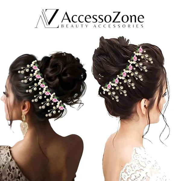 Pink_Plastic_Premium_&_Elegant_Floral_Design_Elegant_Hair_Pin/Clip_For_Women_&_Girls