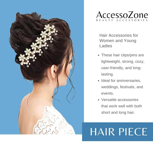 White_Plastic_Premium_&_Elegant_Trendy_Hair_Pins/Clips_Hair_Accessories_For_Women_&_Girls