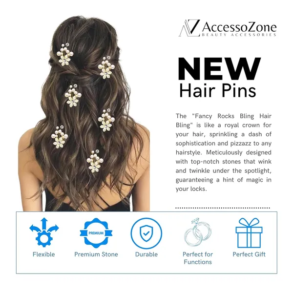 White_Plastic_Premium_&_Elegant_Trendy_Hair_Pins/Clips_Hair_Accessories_For_Women_&_Girls