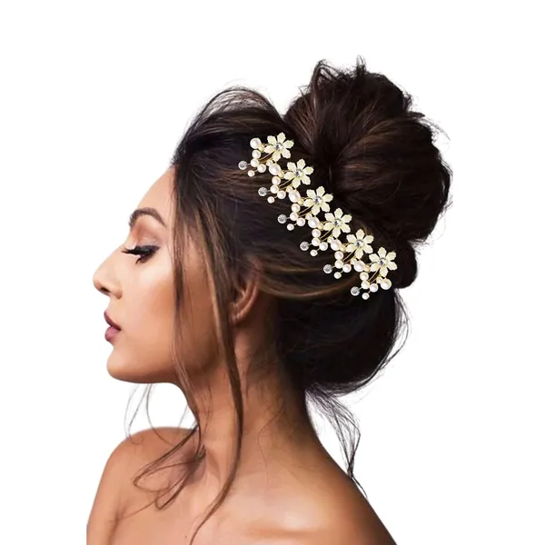 White_Plastic_Premium_&_Elegant_Trendy_Hair_Pins/Clips_Hair_Accessories_For_Women_&_Girls