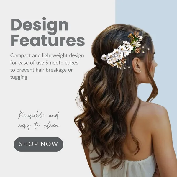 White_Plastic_Premium_&_Elegant_Safed_Pushp_Gulabi_Hair_Clip_For_Women_&_Girls