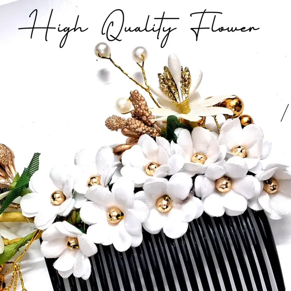 White_Plastic_Premium_&_Elegant_Safed_Pushp_Gulabi_Hair_Clip_For_Women_&_Girls