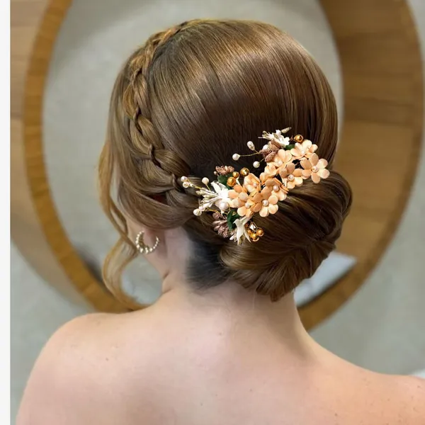 Peach_Plastic_Premium_&_Elegant_Peach_Floral_Juda_Hair_Clip_For_Women_&_Girls