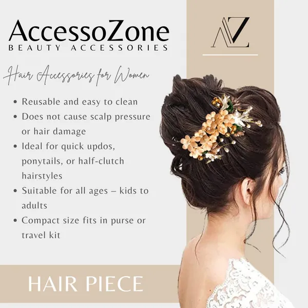 Peach_Plastic_Premium_&_Elegant_Peach_Floral_Juda_Hair_Clip_For_Women_&_Girls