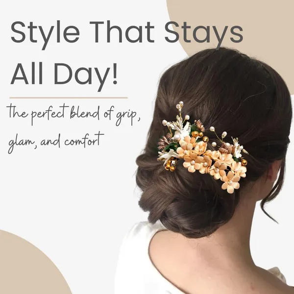 Peach_Plastic_Premium_&_Elegant_Peach_Floral_Juda_Hair_Clip_For_Women_&_Girls