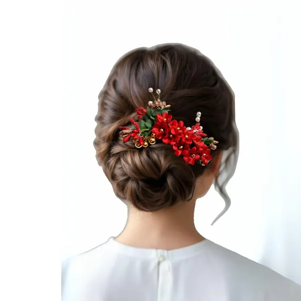 Red_Plastic_Premium_&_Elegant_Red_Floral_Juda_Hair_Comb_With_5_Juda_Pins_For_Women_&_Girls