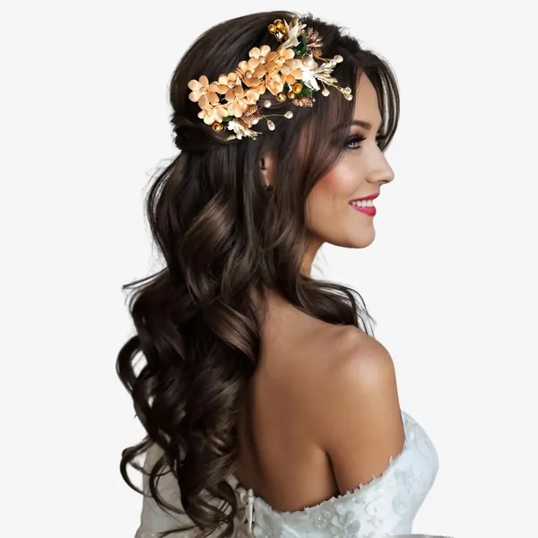 White_Plastic_Premium_&_Elegant_Pearl_Artificial_Bridal_Hair_Flower_Clip_For_Women_&_Girls