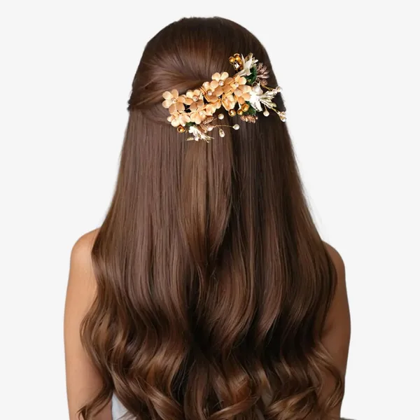 White_Plastic_Premium_&_Elegant_Pearl_Artificial_Bridal_Hair_Flower_Clip_For_Women_&_Girls