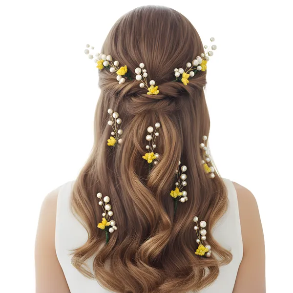 Yellow_Plastic_Premium_&_Elegant_Pearl_Flower_Hair_Pins_Set_For_Women_&_Girls_(Pack_Of_8)