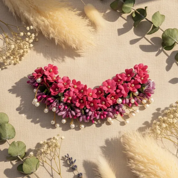 Dark_Pink_Premium_&_Elegant_Floral_Bridal_(Gulabi)_Hair_Clip_For_Women_&_Girls