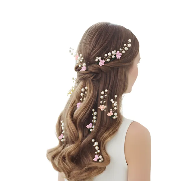 Pink_Plastic_Premium_&_Elegant_Pearl_Artificial_Flower_Hair_Pins_For_Women_&_Girls