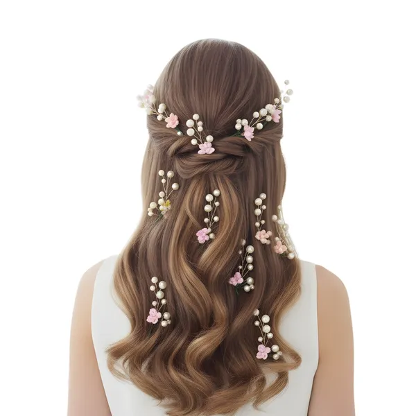 Pink_Plastic_Premium_&_Elegant_Pearl_Artificial_Flower_Hair_Pins_For_Women_&_Girls