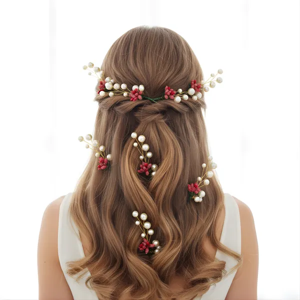 Red_Plastic_Premium_&_Elegant_Pearl_Flower_Hair_Pins_For_Women_&_Girls_(Pack_Of_8)